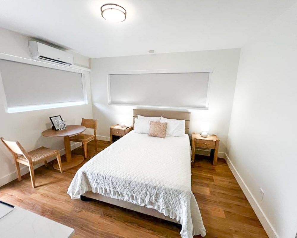 Modern Standard Room at Tiana Beach Inn with microwave, mini fridge and in-room kitchenette